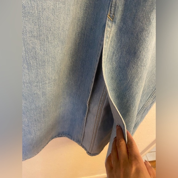 Frame Le italien denim front slit maxi shirt - Picture 9 of 12